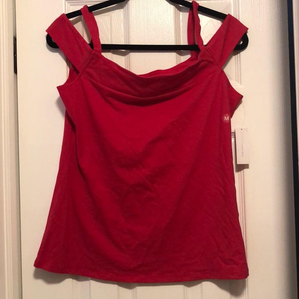 NWT NY&Co off the shoulder pink top